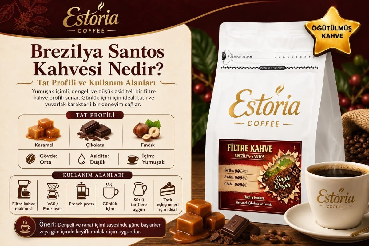 Brezilya Santos Kahvesi Nedir? Tat Profili ve Kullanım Alanları