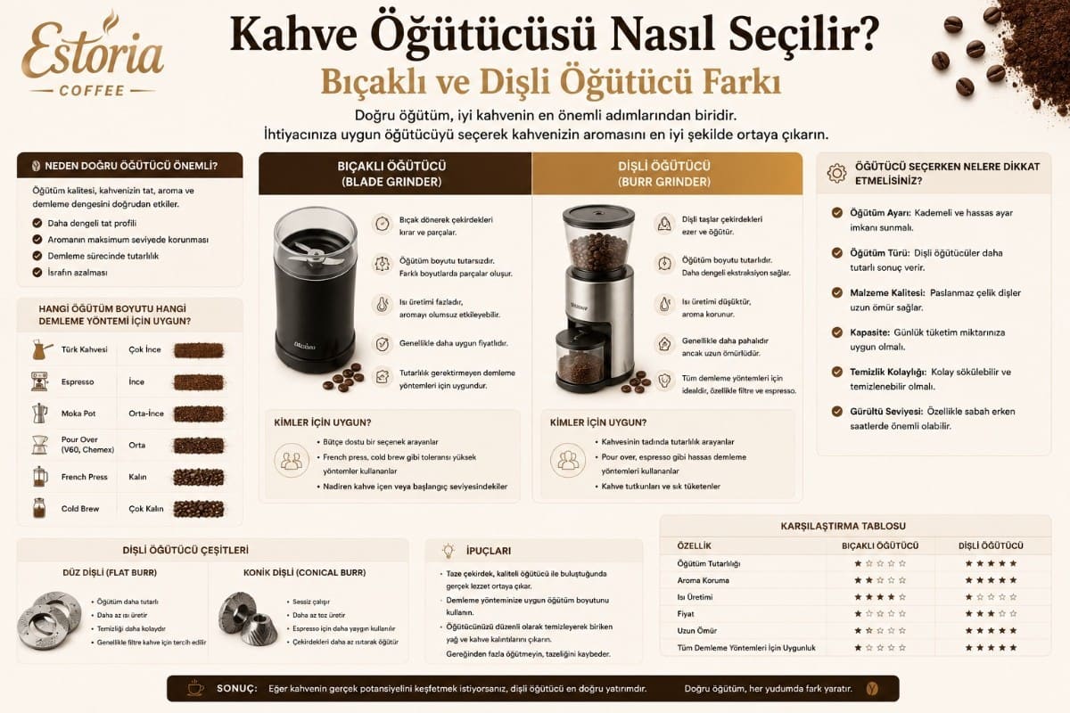 Kahve Öğütücüsü Nasıl Seçilir? Bıçaklı ve Dişli Öğütücü Farkı