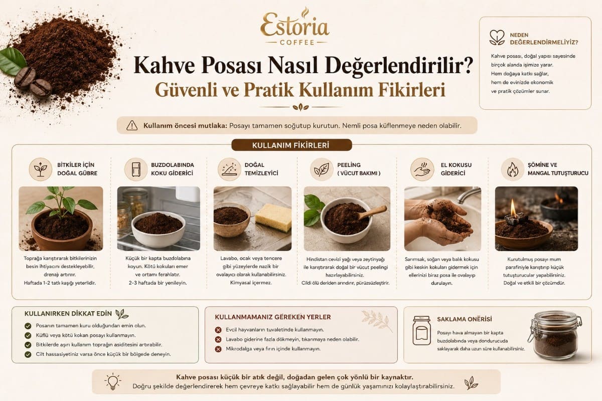 Kahve Posası Nasıl Değerlendirilir? Güvenli ve Pratik Kullanım Fikirleri